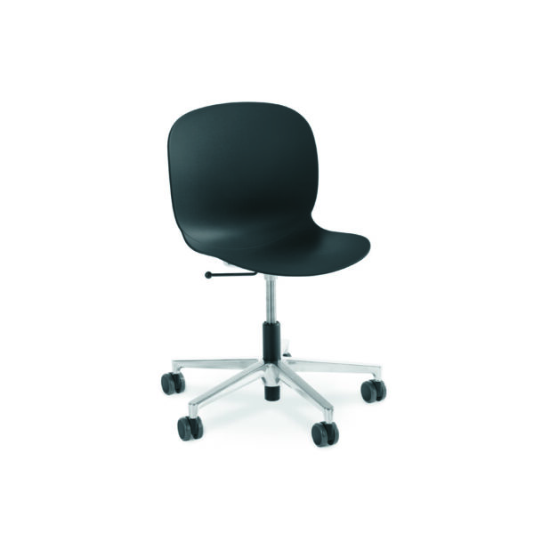 rbm noor 6070 footbase in polished aluminium, polypropylene shel