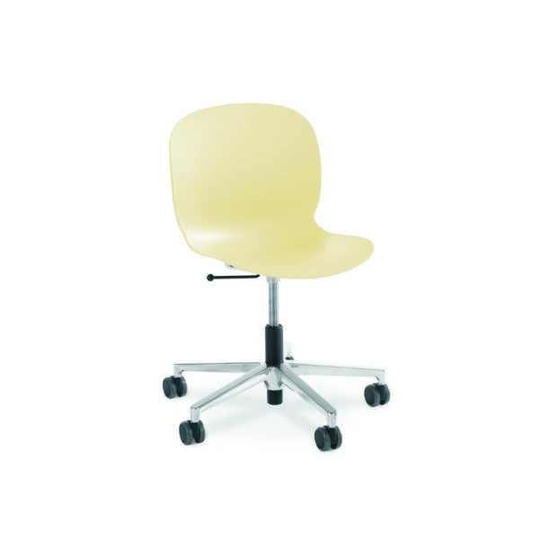 rbm noor 6070 footbase in polished aluminium, polypropylene shel