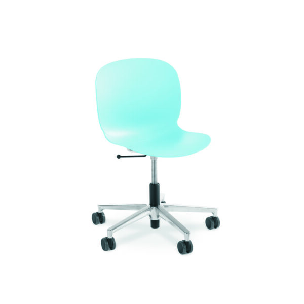 rbm noor 6070 footbase in polished aluminium, polypropylene shel