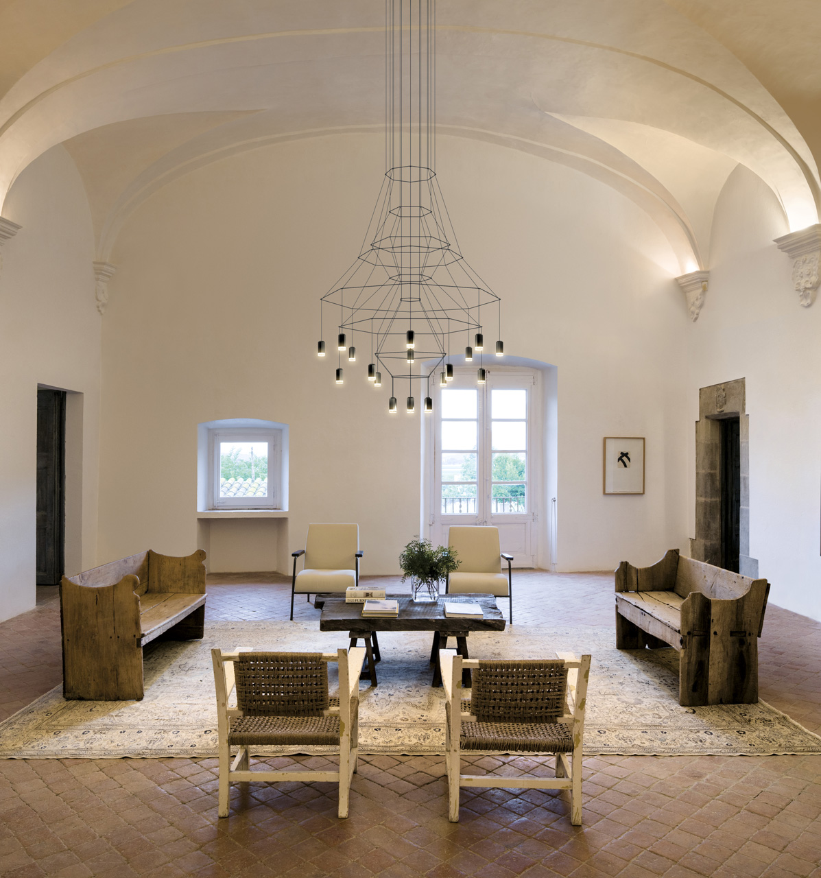 vibia wireflow chandelier lifestyle 1