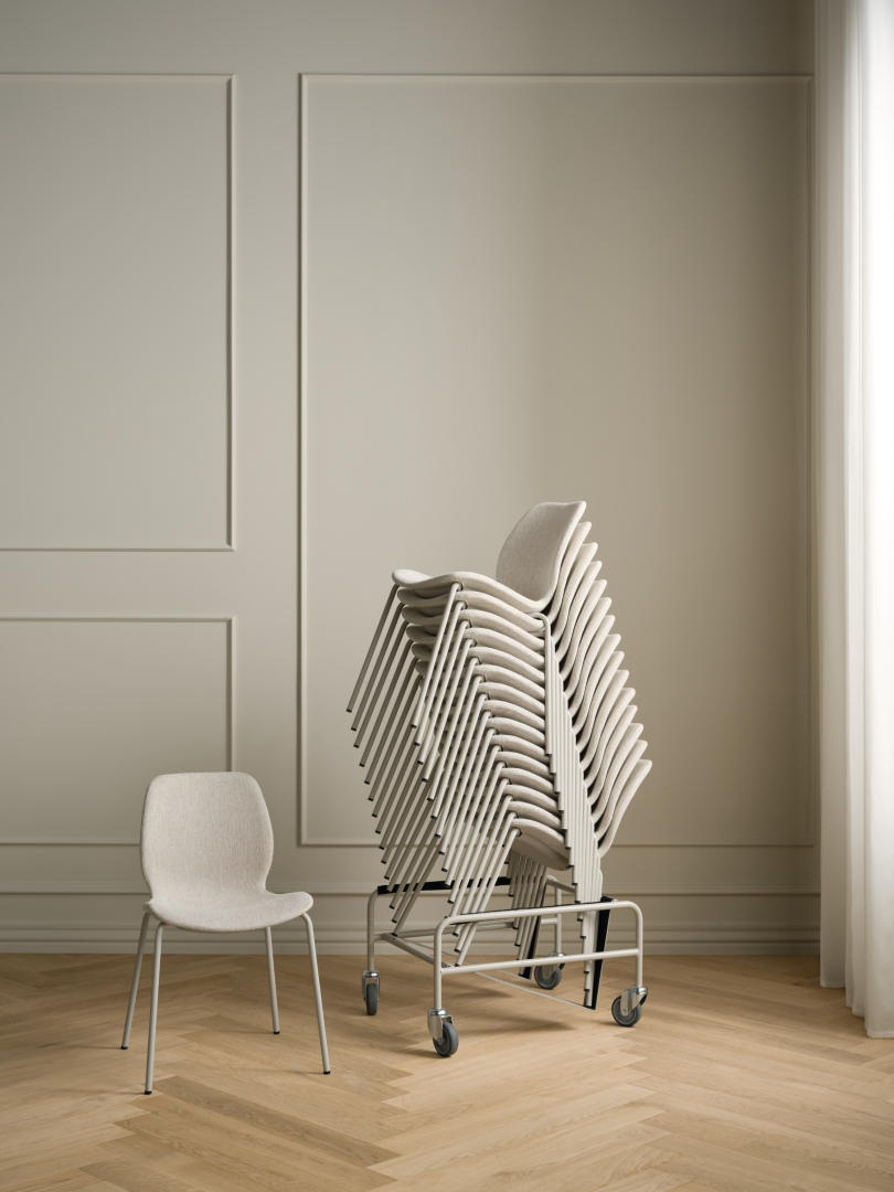 bolia seed chair stacking trolley lifestyle 1