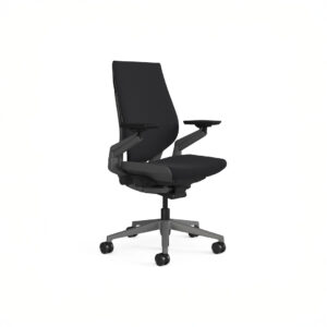 steelcase gesture chair era onyx, dark frame, no headrest
