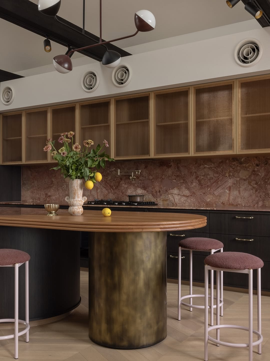 dowel jones volta high stool and upholstered stool lifestyle 1